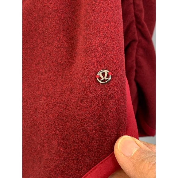 Lululemon Peace of Mind Fleece Drape Jacket Sweater Size 4 Small EUC 6812 Red - Picture 11 of 15